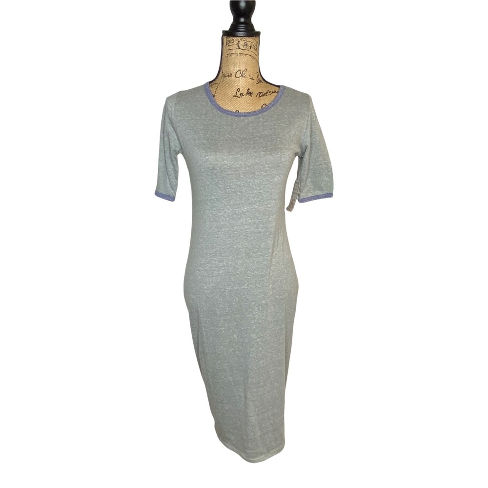 Women's Lularoe Julia Dress‎ Size XS Gray Knee Length Stretch (1043)